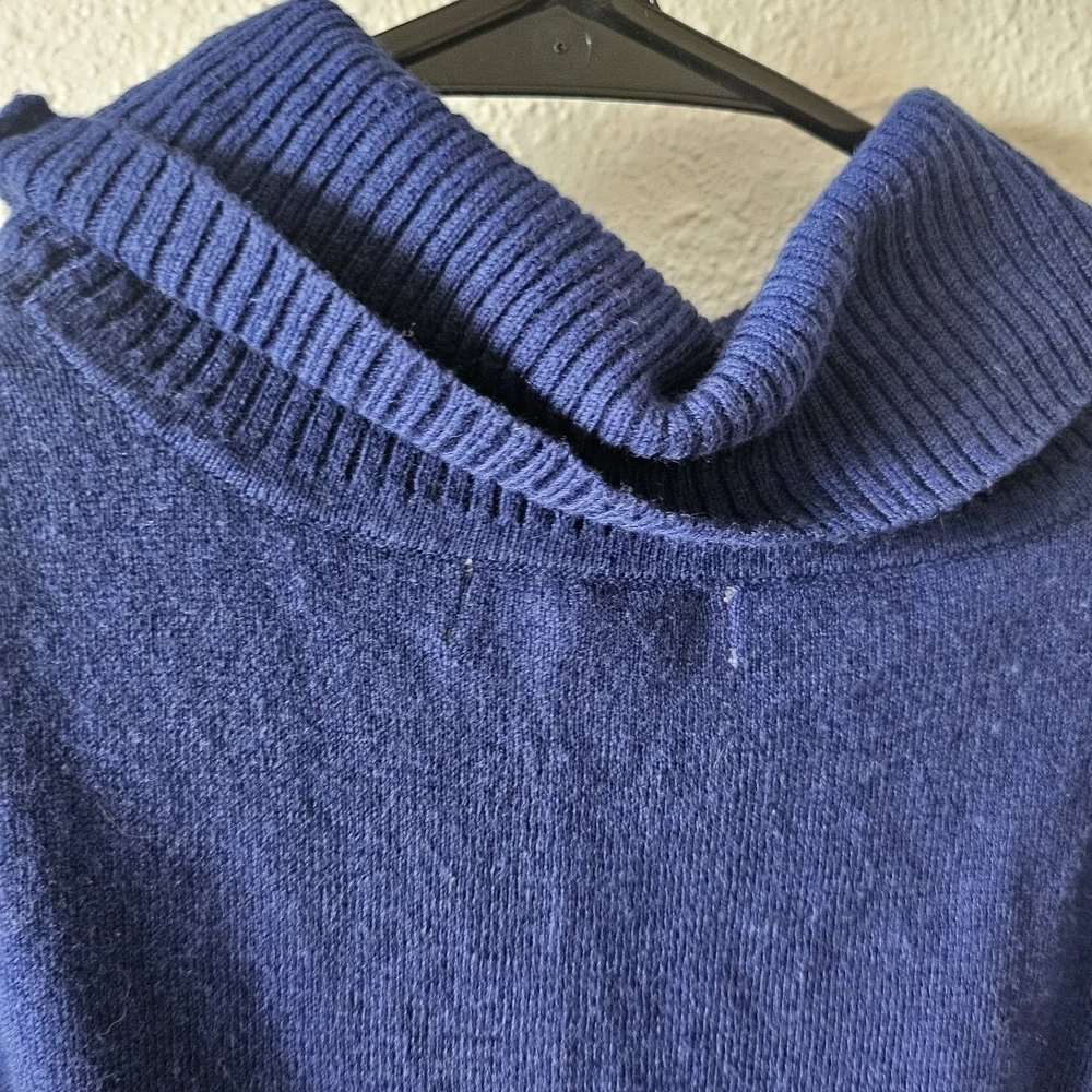 Jessica London Royal Blue Cowl Neck Short Sleeves Sweater Casual Size 22/24.